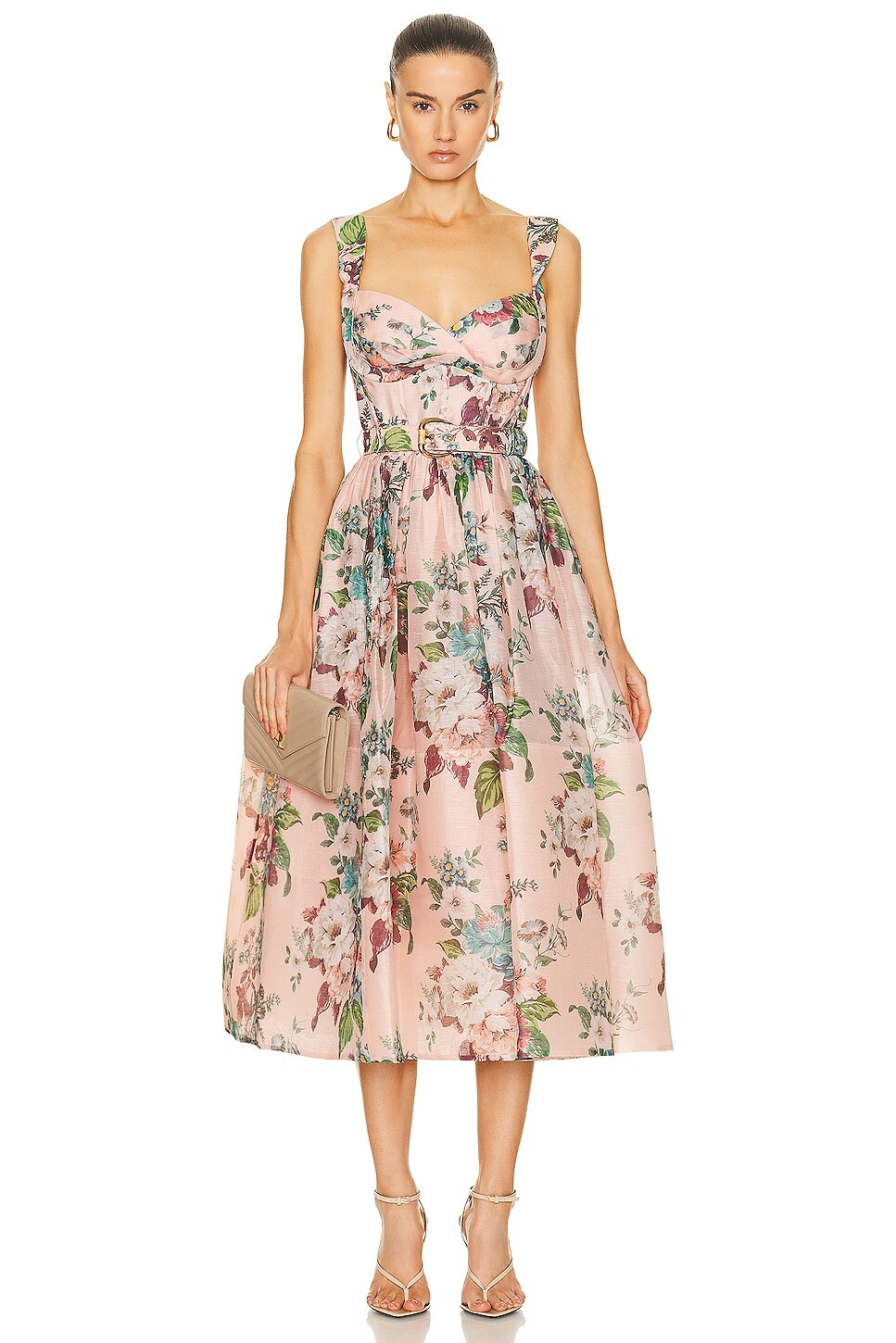 

Платье миди Zimmermann Matchmaker, цвет Pink Barkcloth Print