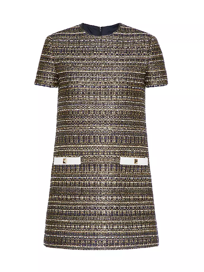

Твидовое короткое платье для вечеринки Valentino Garavani, коричневый
