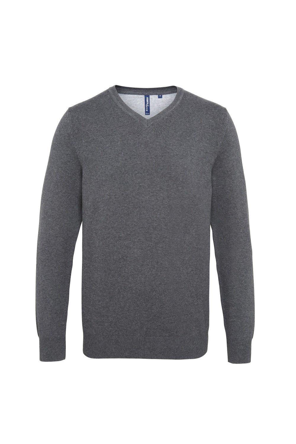 Хлопковый свитер с V-образным вырезом Asquith & Fox, серый