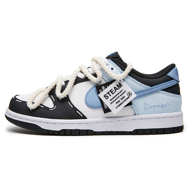 

Кроссовки Nike Dunk Skateboarding Shoes Women's Low-top Black, синий/черный