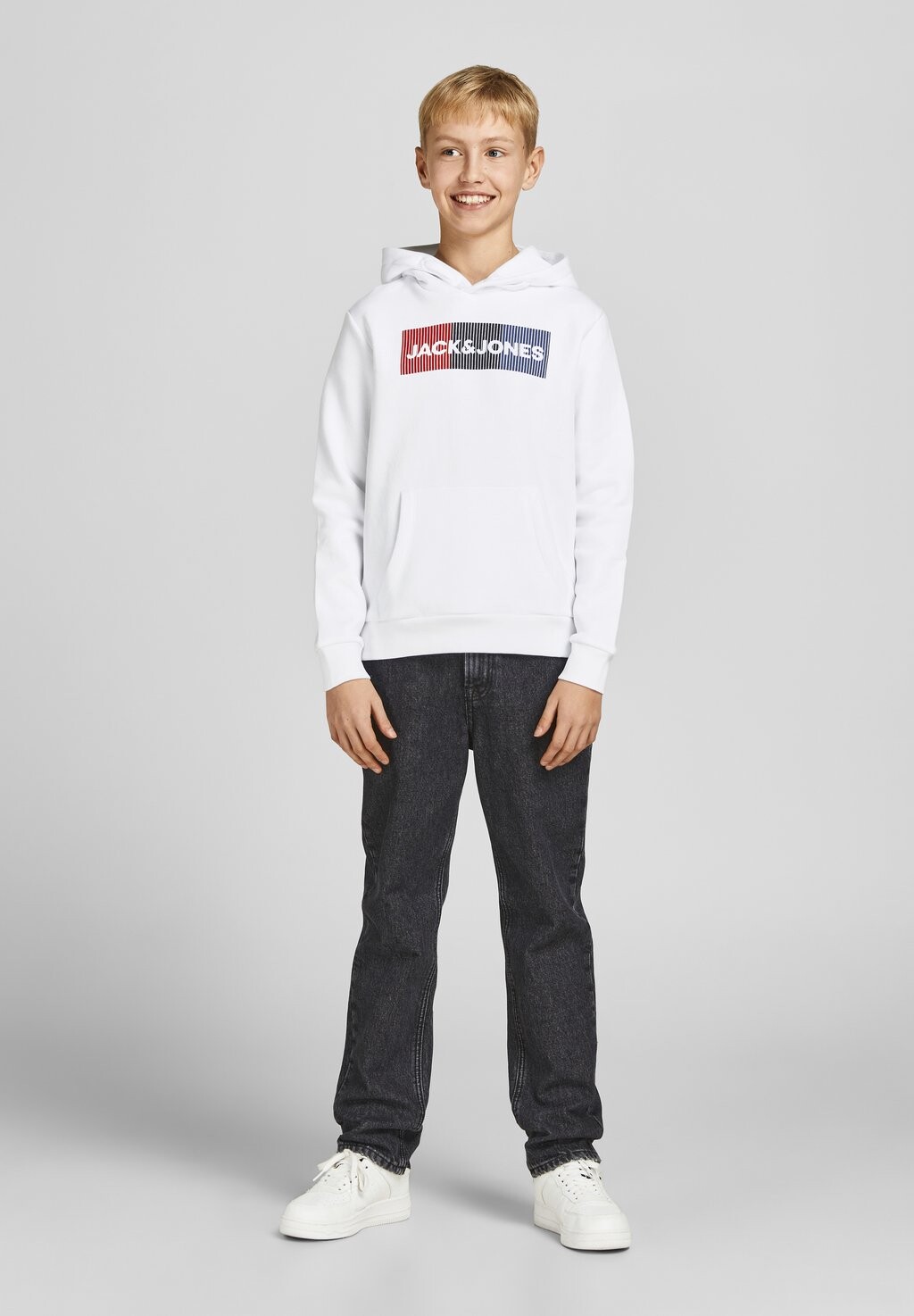 

Толстовка JJECORP LOGO HOOD Jack & Jones Junior, цвет white