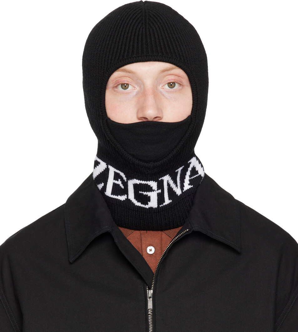 

Черно-белая балаклава с логотипом ZEGNA