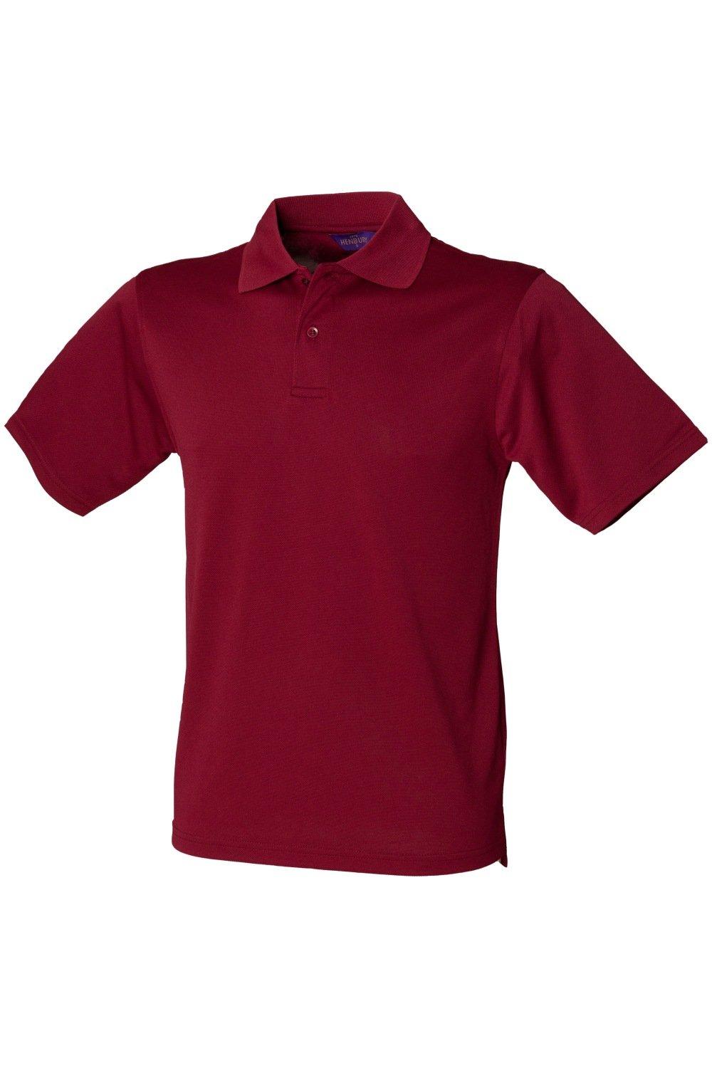 Рубашка поло Coolplus из пике Henbury, красный рубашка поло coolplus из пике henbury зеленый