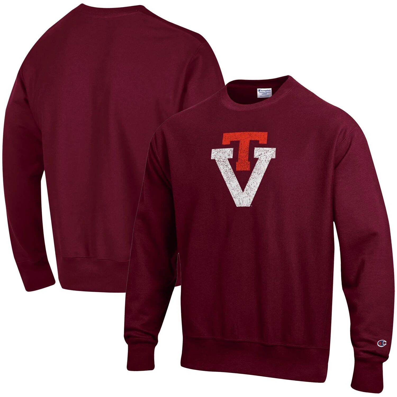 

Мужской темно-бордовый пуловер с принтом обратного плетения Virginia Tech Hokies Vault Logo Champion, Красный