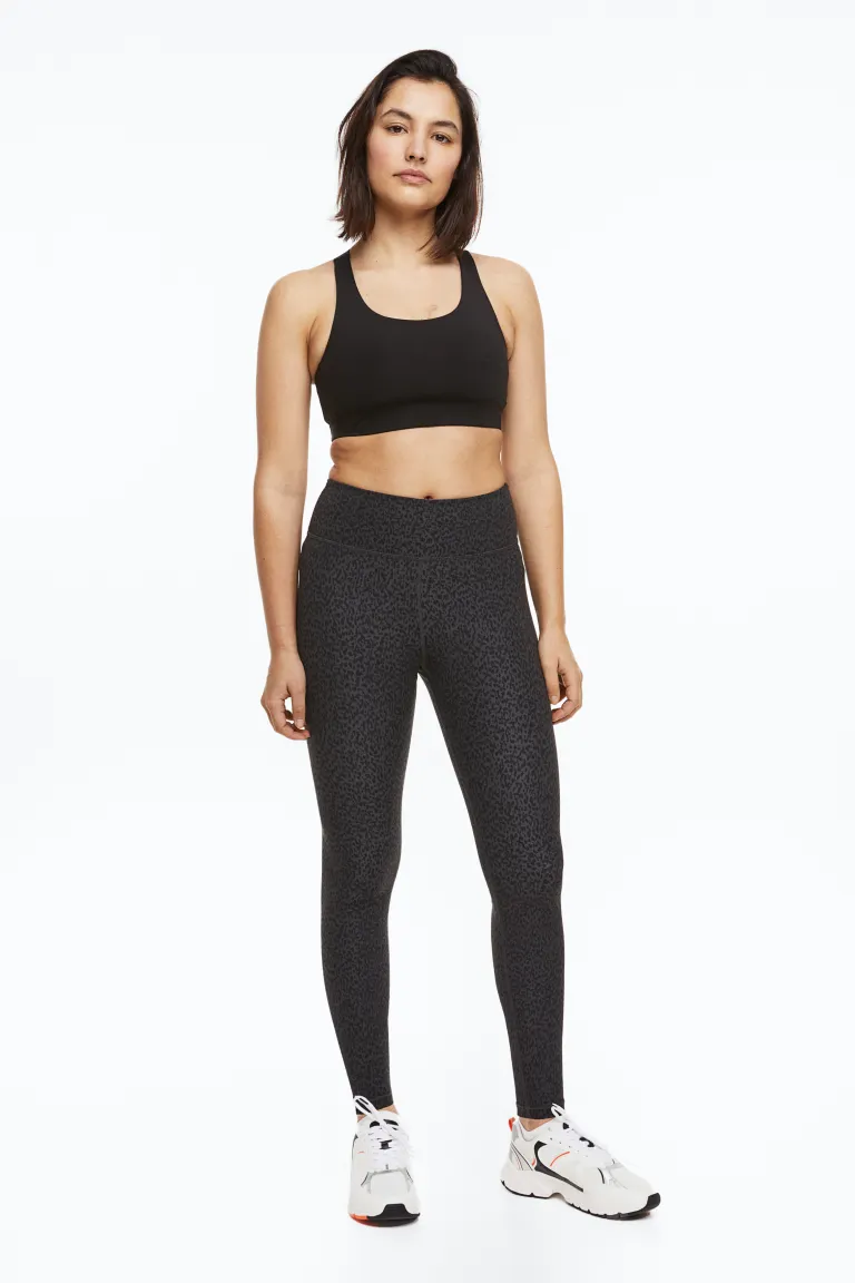 

Спортивные леггинсы с высокой талией H&M, черный