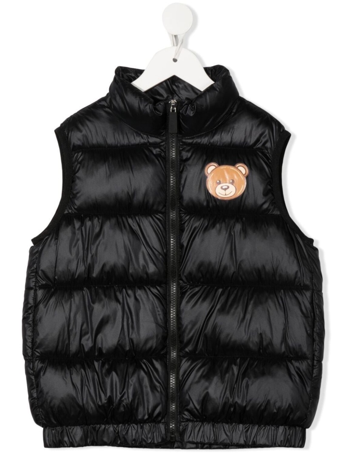 

Жилет дутый с логотипом Moschino Kids, черный