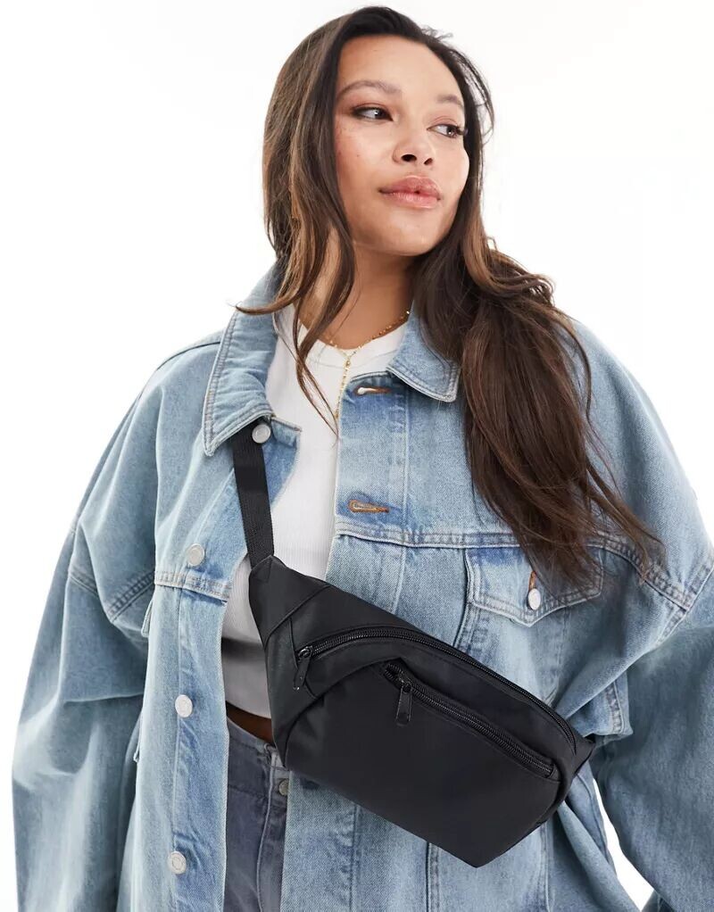 

Черная нейлоновая поясная сумка ASOS DESIGN Curve