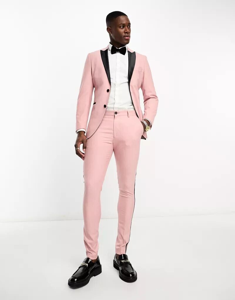 

Розовые брюки-смокинг скинни Selected Homme