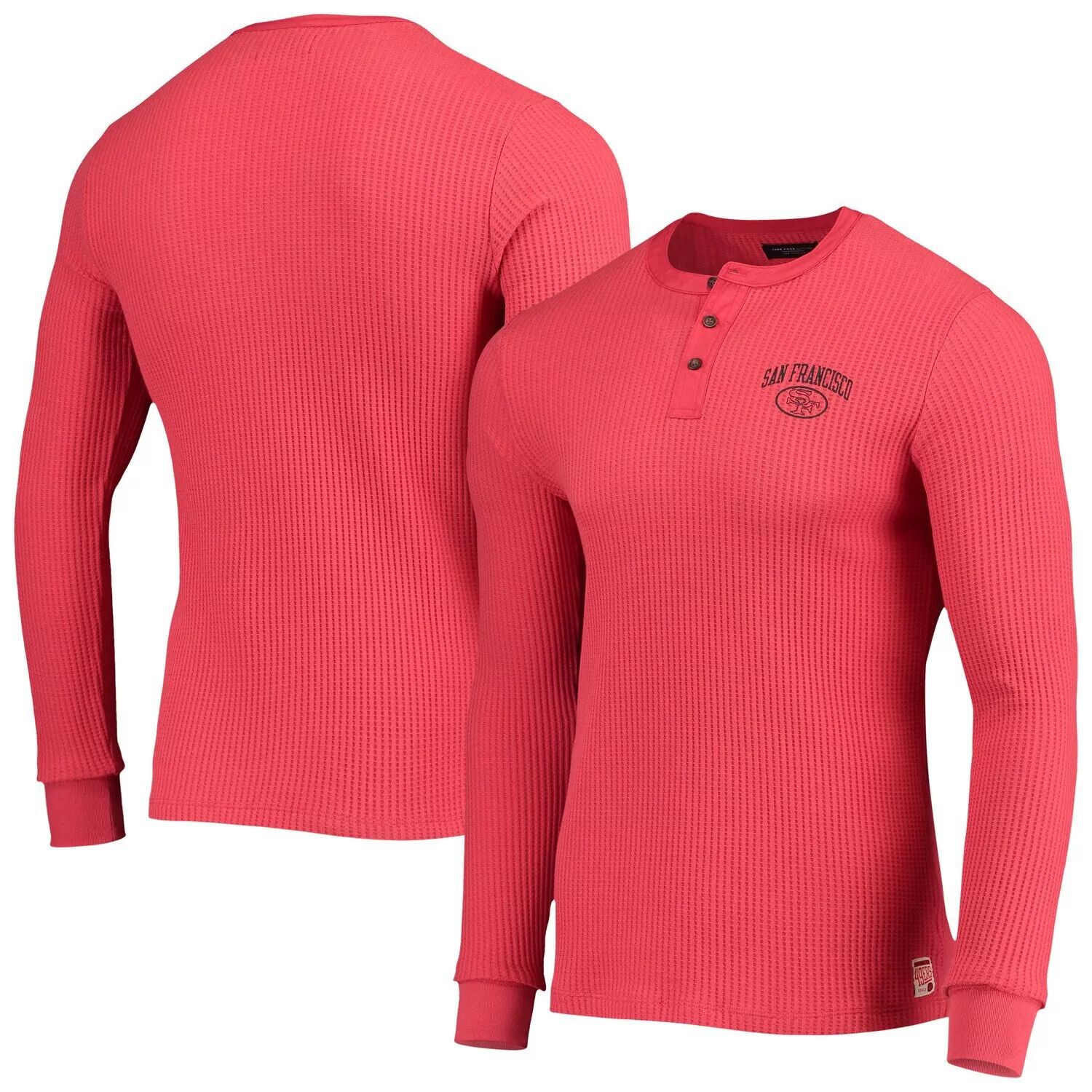 

Мужская футболка Junk Food Scarlet San Francisco 49ers Thermal Henley с длинными рукавами