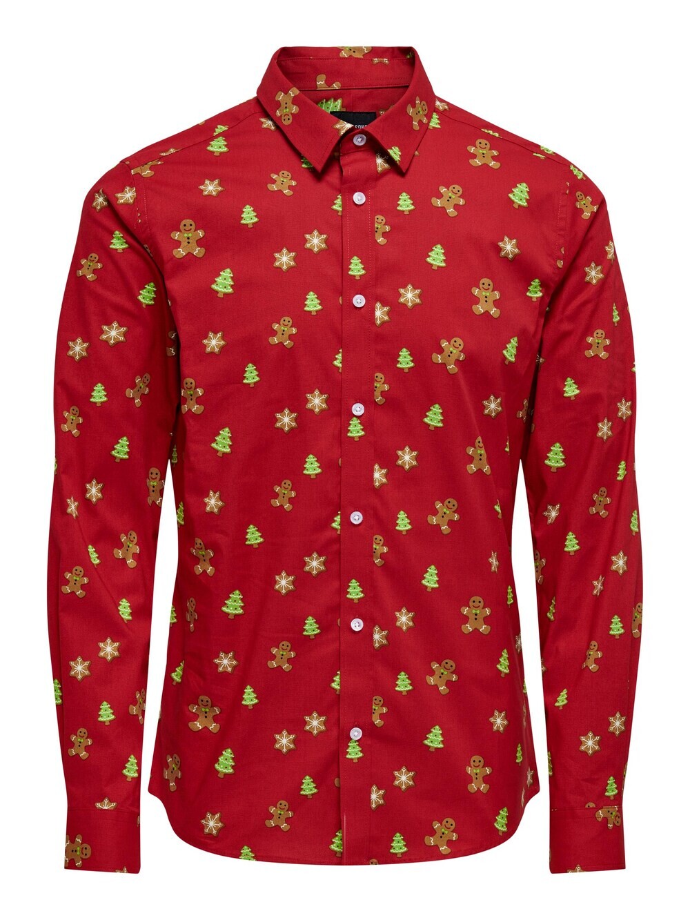 

Рубашка на пуговицах стандартного кроя Only & Sons ALF XMAS, темно-красный