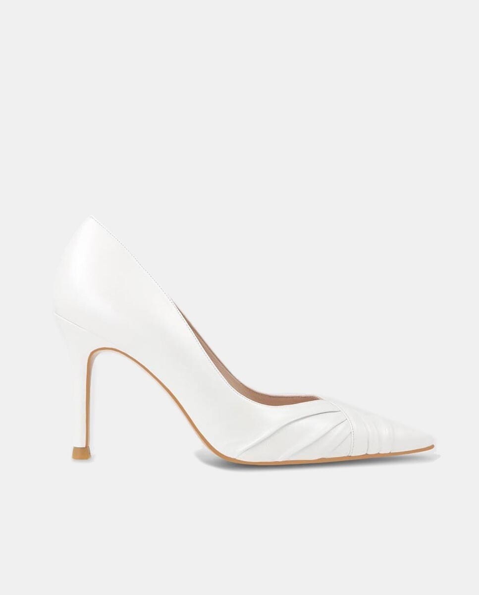 

Женские атласные кожаные туфли Sabi со плиссированным вырезом и каблуком-шпилькой Lodi, белый