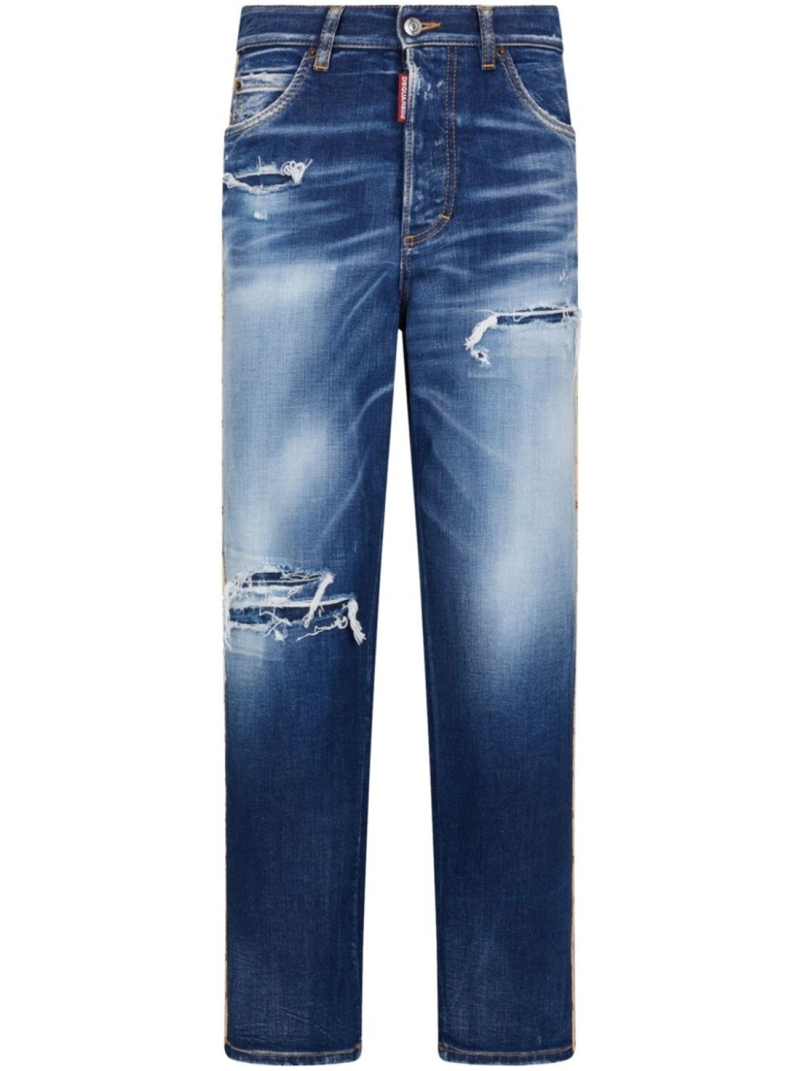 

Dsquared2 джинсы со шнуровкой и эффектом потертости, синий