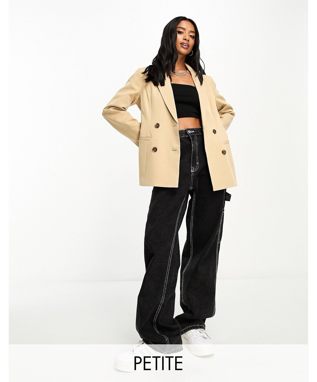 

Объемный двубортный блейзер с камнем Miss Selfridge Petite