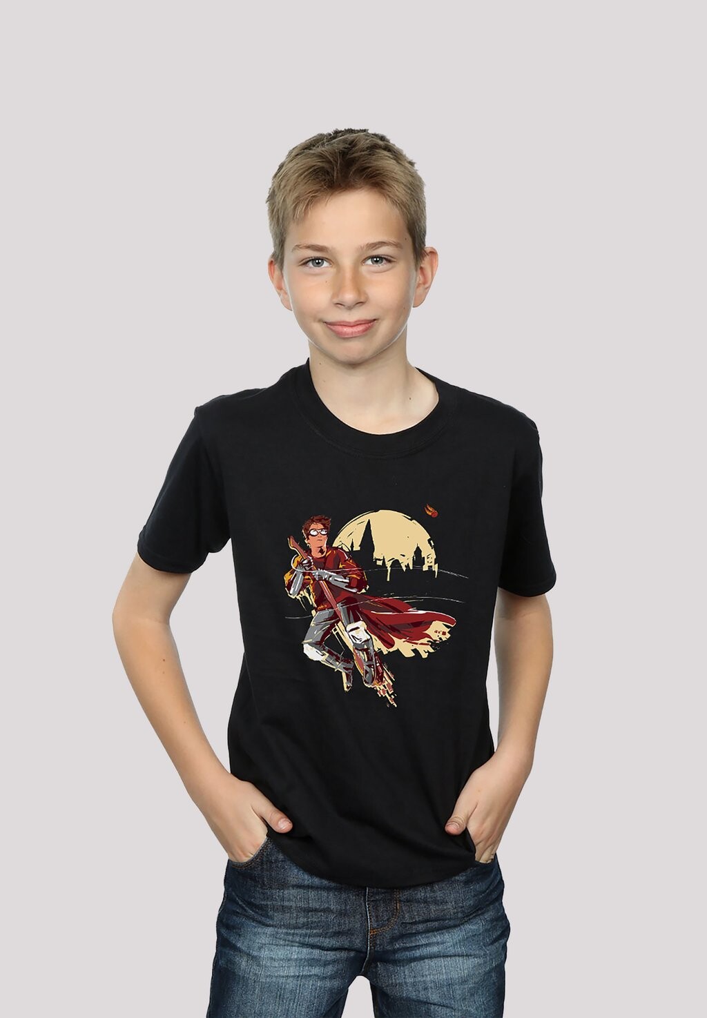 

Футболка с принтом Harry Potter Quidditch Sucher Premium Film Movie Tv Comic Fan F4NT4STIC, черный