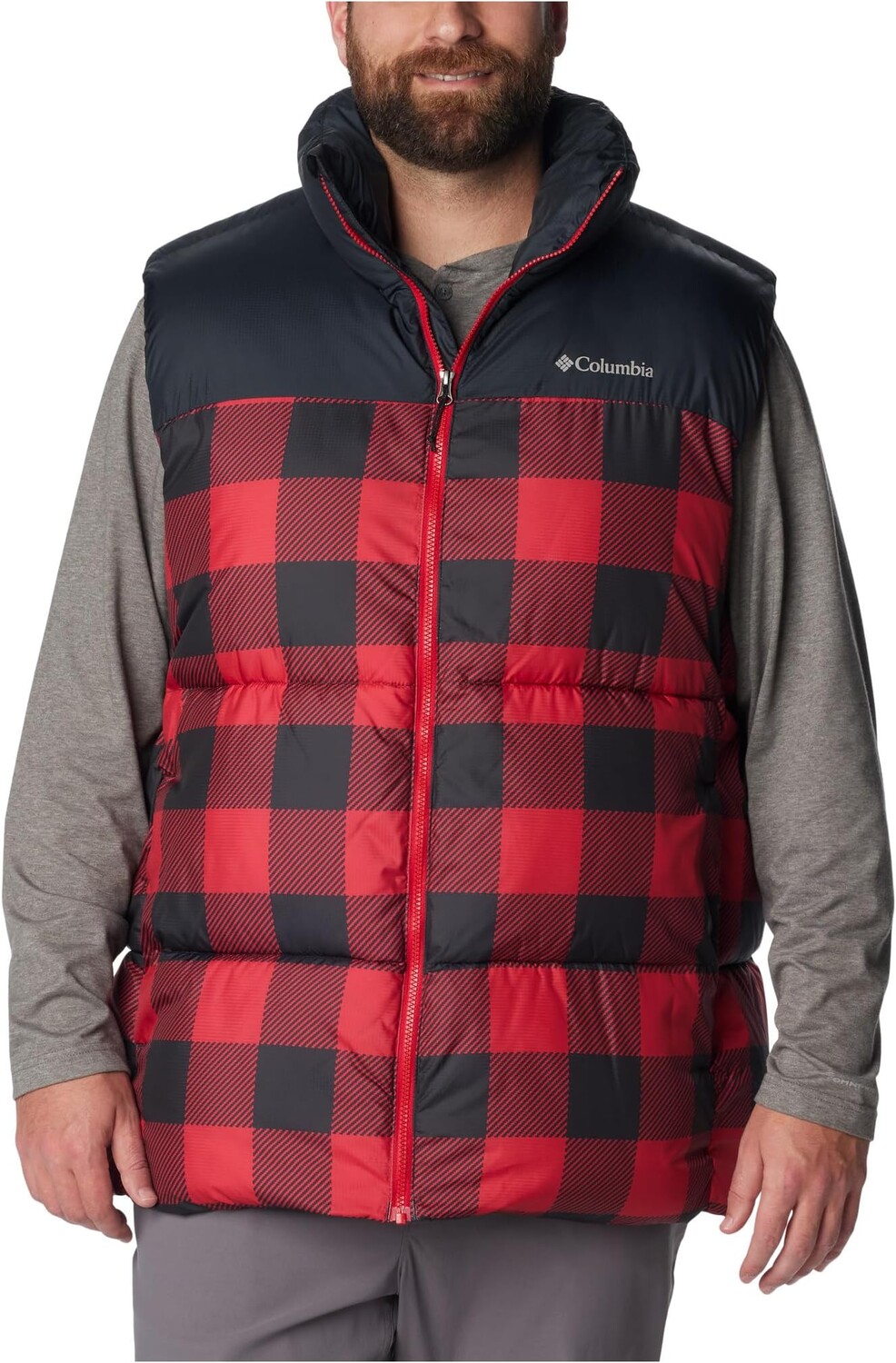 

Жилет Big & Tall Puffect II Columbia, цвет Mountain Red Check Print/Black