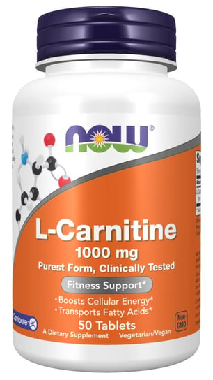 Now Foods, L-карнитин 1000 мг, 50 таблеток Inna marka now foods l карнитин 1000 мг 50 таблеток