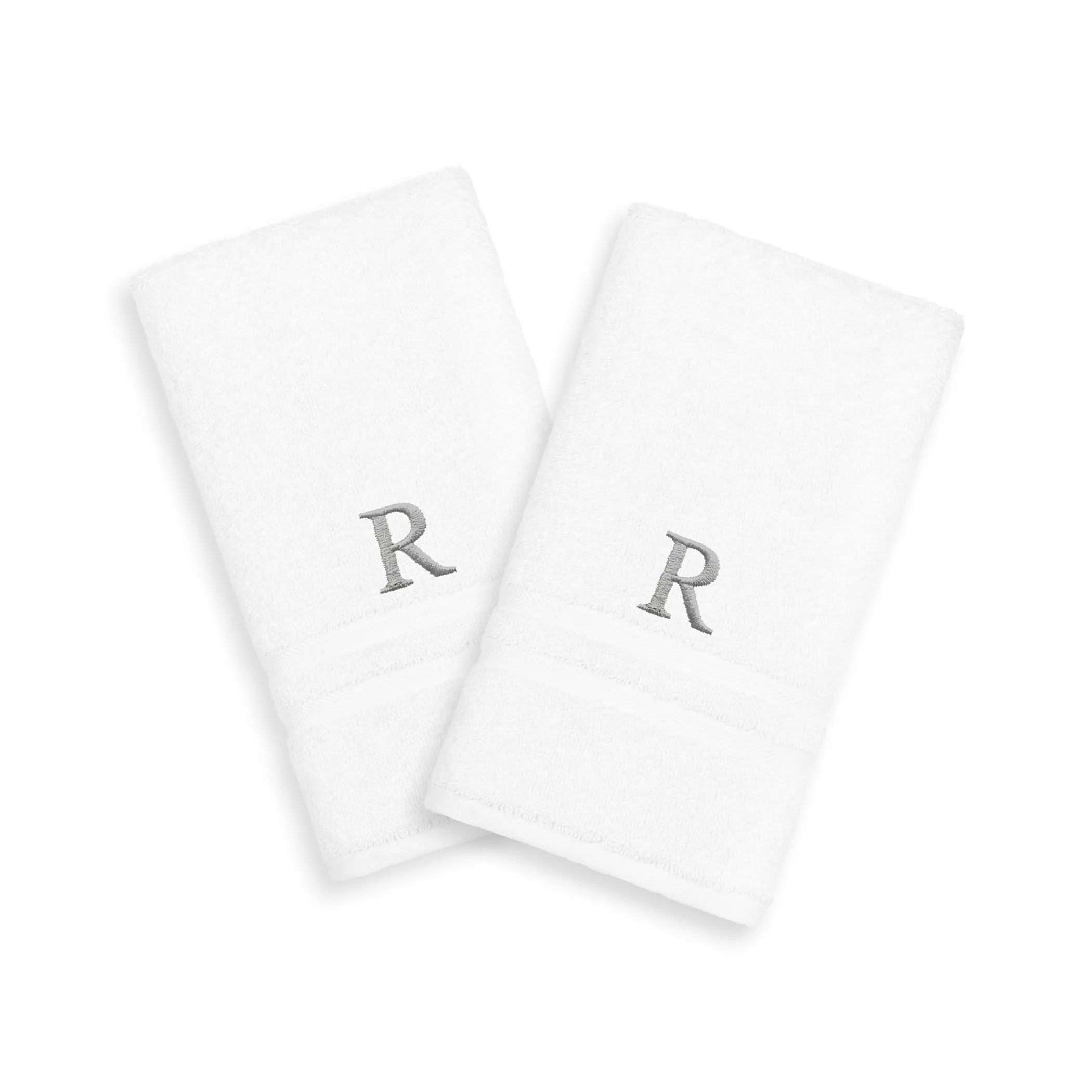 Linum Home Textiles, 2 упаковки серебристых полотенец для рук с монограммой