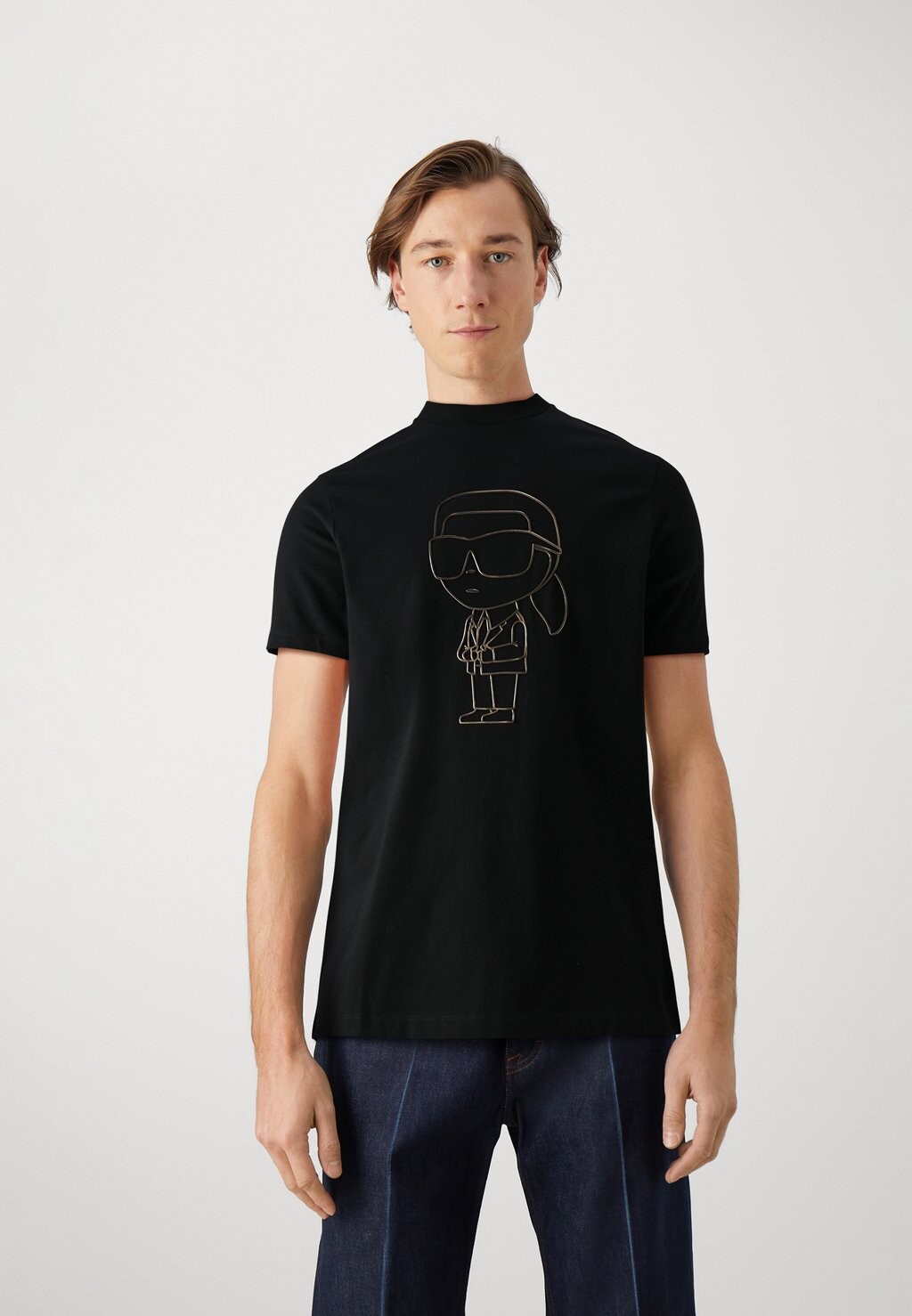 

Футболка с принтом Crewneck KARL LAGERFELD, цвет black/gold-coloured