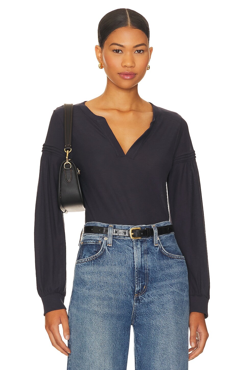 

Футболка Nation LTD Rooney Pintucked Yoke, цвет It's Navy