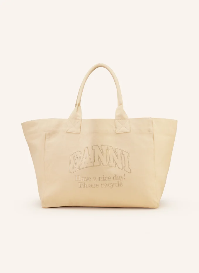 

Шопер easy xxl Ganni, бежевый