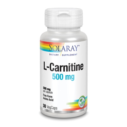 Solaray L-карнитин 500 мг 30 капсул l глютамин solaray 500 мг 50 капсул