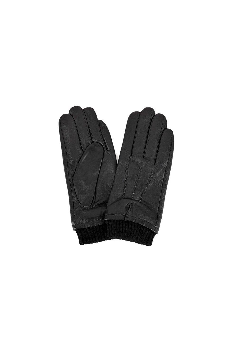 Перчатки с ребристыми манжетами Eastern Counties Leather, черный кожаные перчатки премиум класса с тремя точками totes шоколад