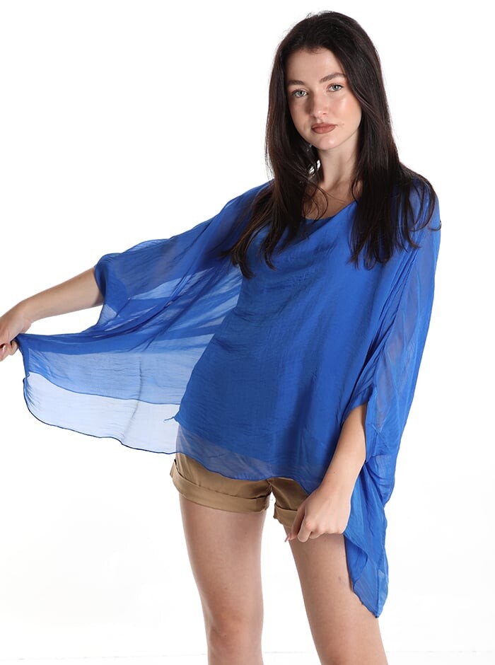

Шелковая блузка, цвет Electric blue