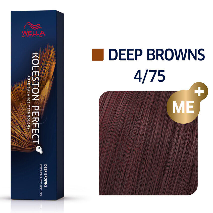 

Стойкая краска для волос 4/75 Wella Professionals Koleston Perfect Me+, 60 мл