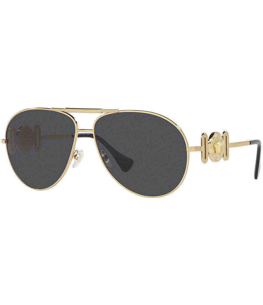 Versace Солнцезащитные очки-авиаторы унисекс Ve2249 65 мм стандартные, золотой
