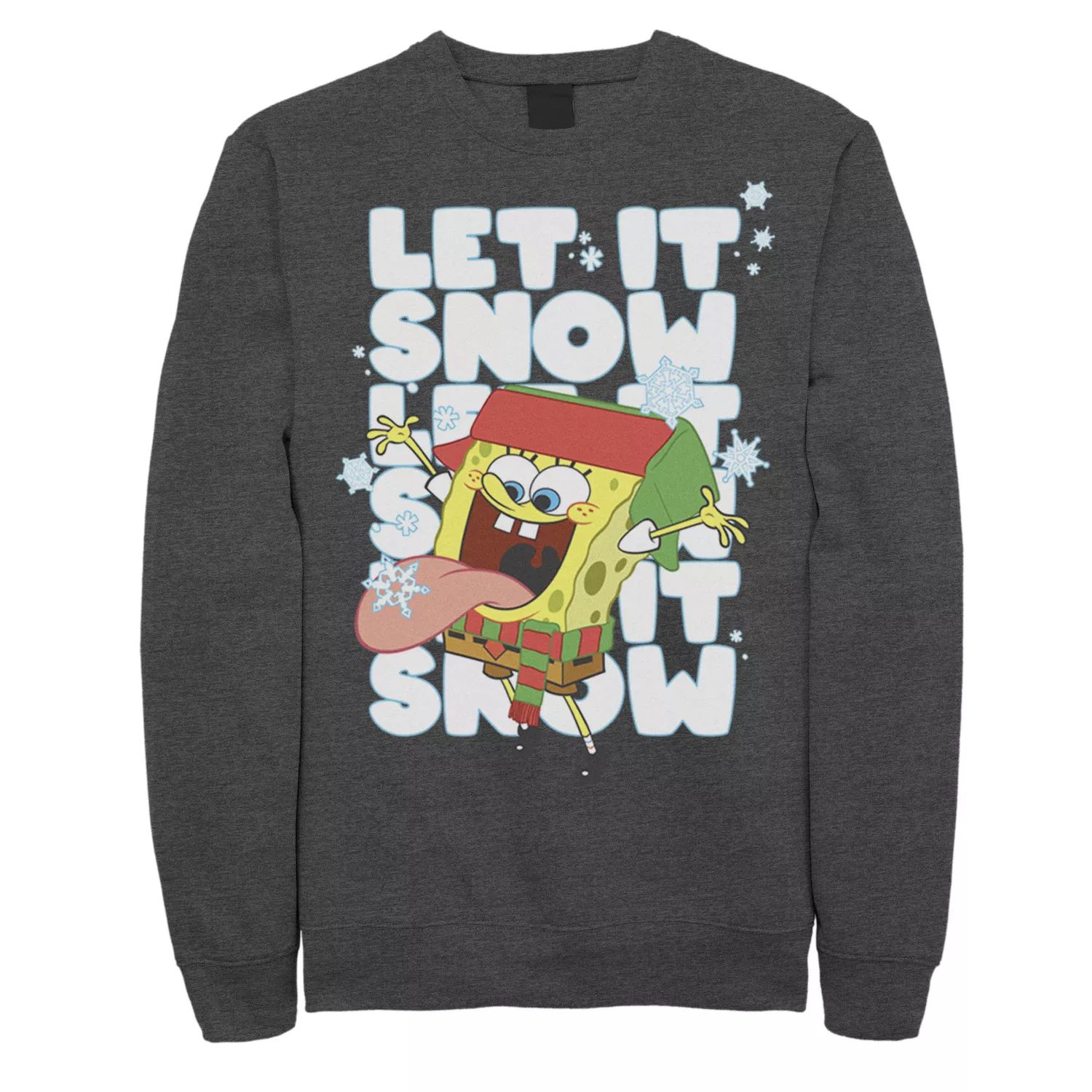 цена Мужские квадратные штаны «Губка Боб» Let It Snow Let It Snow Флисовый пуловер с графическим рисунком Let It Snow Nickelodeon