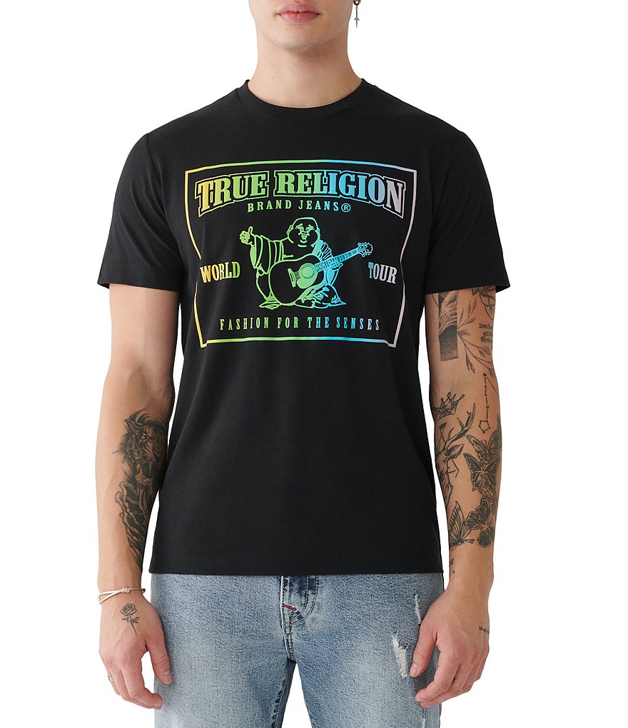 Футболка с короткими рукавами True Religion Rainbow, черный