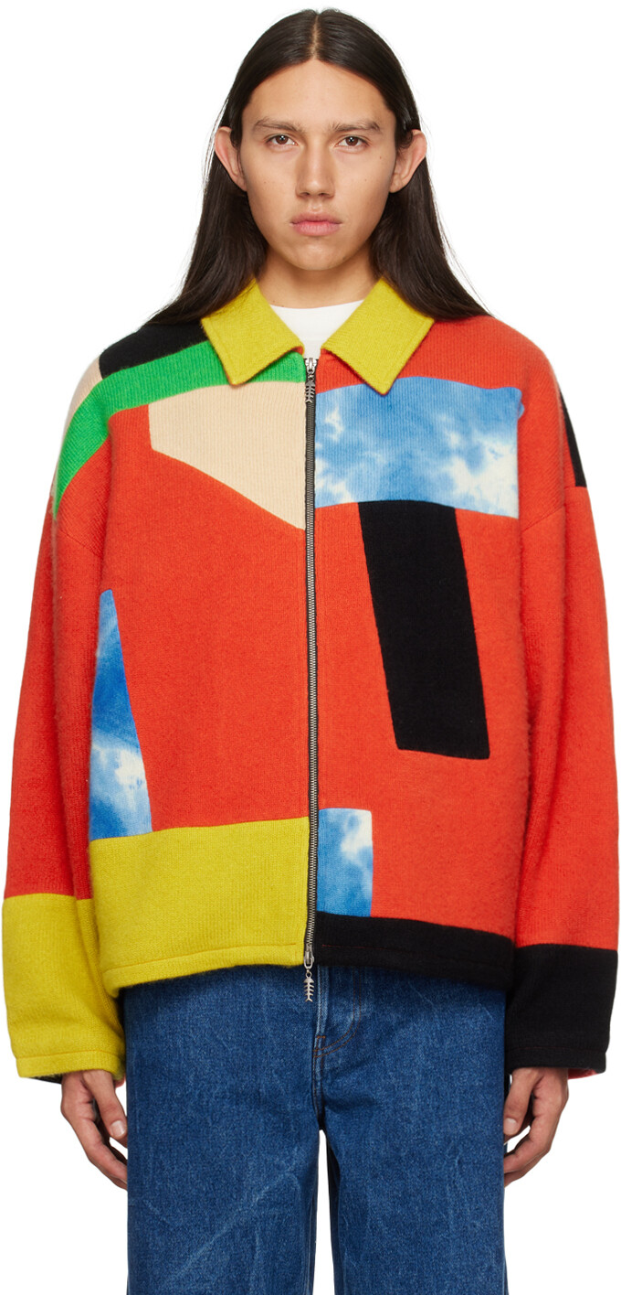 

Разноцветная кашемировая куртка SSENSE XX в стиле пэчворк The Elder Statesman