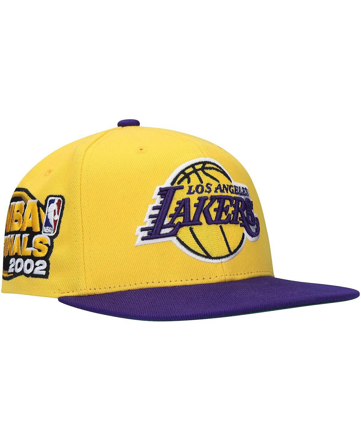 

Мужская золотисто-фиолетовая кепка Snapback Los Angeles Lakers 2002 NBA Finals Xl с нашивкой Snapback Mitchell & Ness