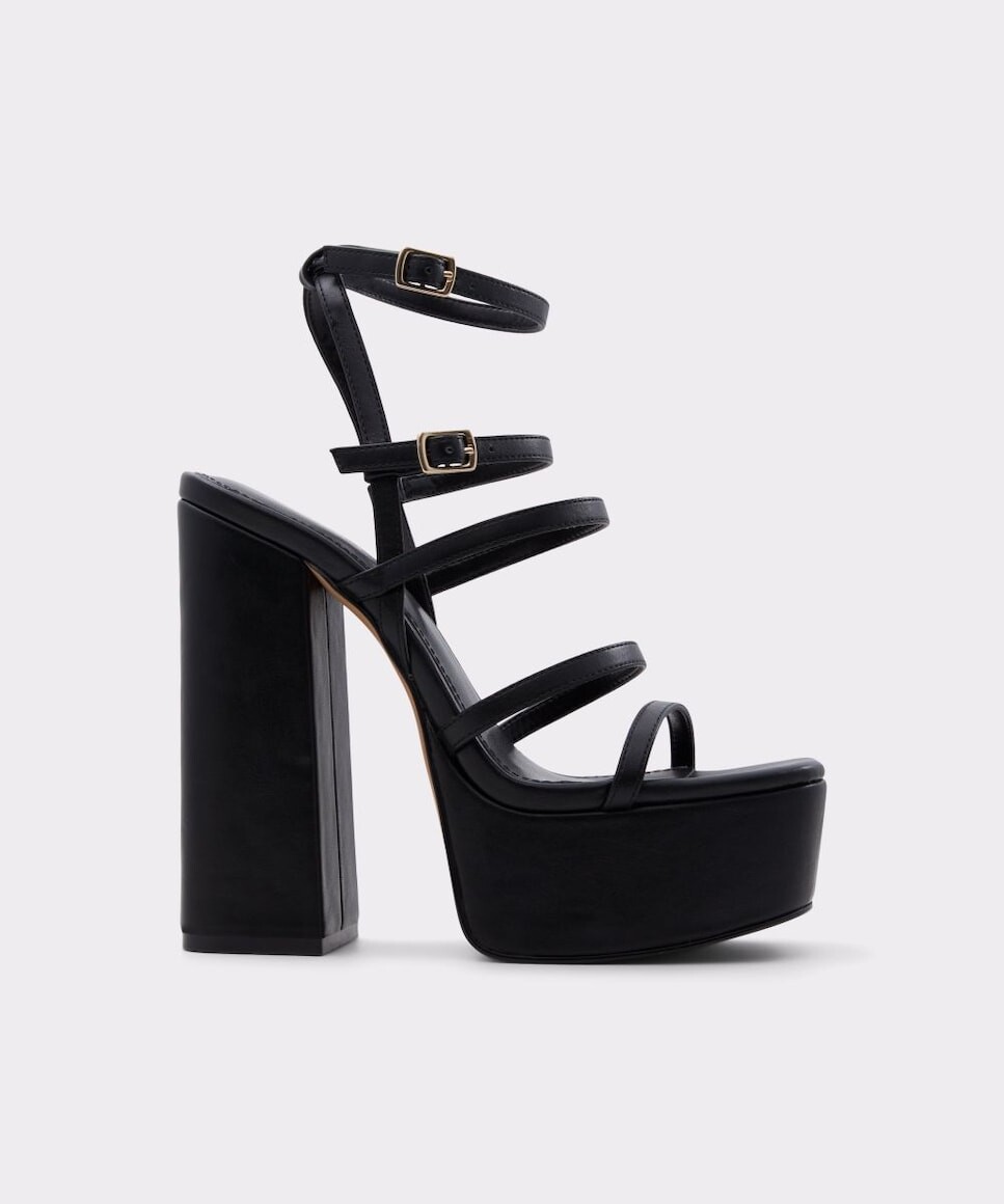 

Женские черные босоножки на каблуке с квадратным носком Aldo, черный