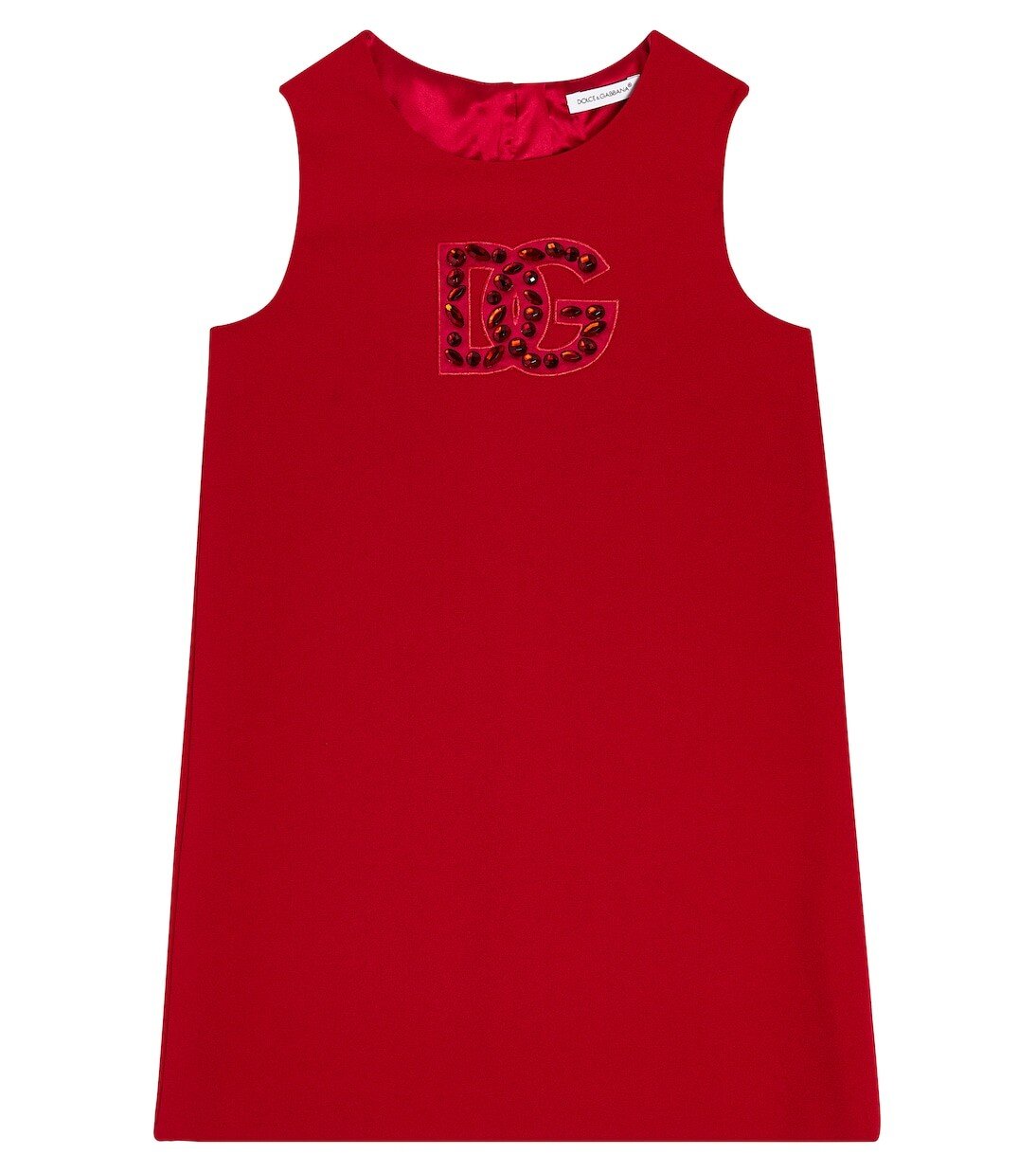 

Платье из кади с логотипом Dolce&Gabbana Kids, красный
