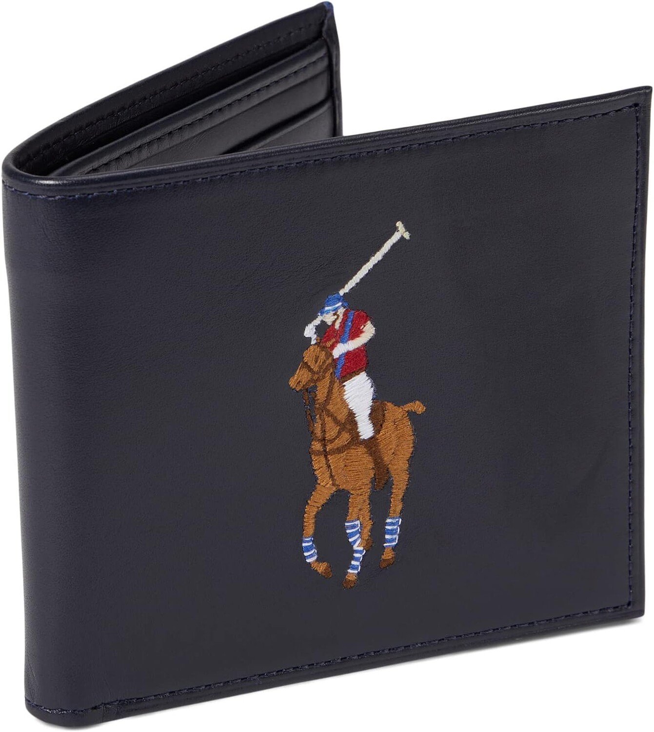 

Кожаный кошелек Big Pony в складке Polo Ralph Lauren, цвет Navy/Multi Pony