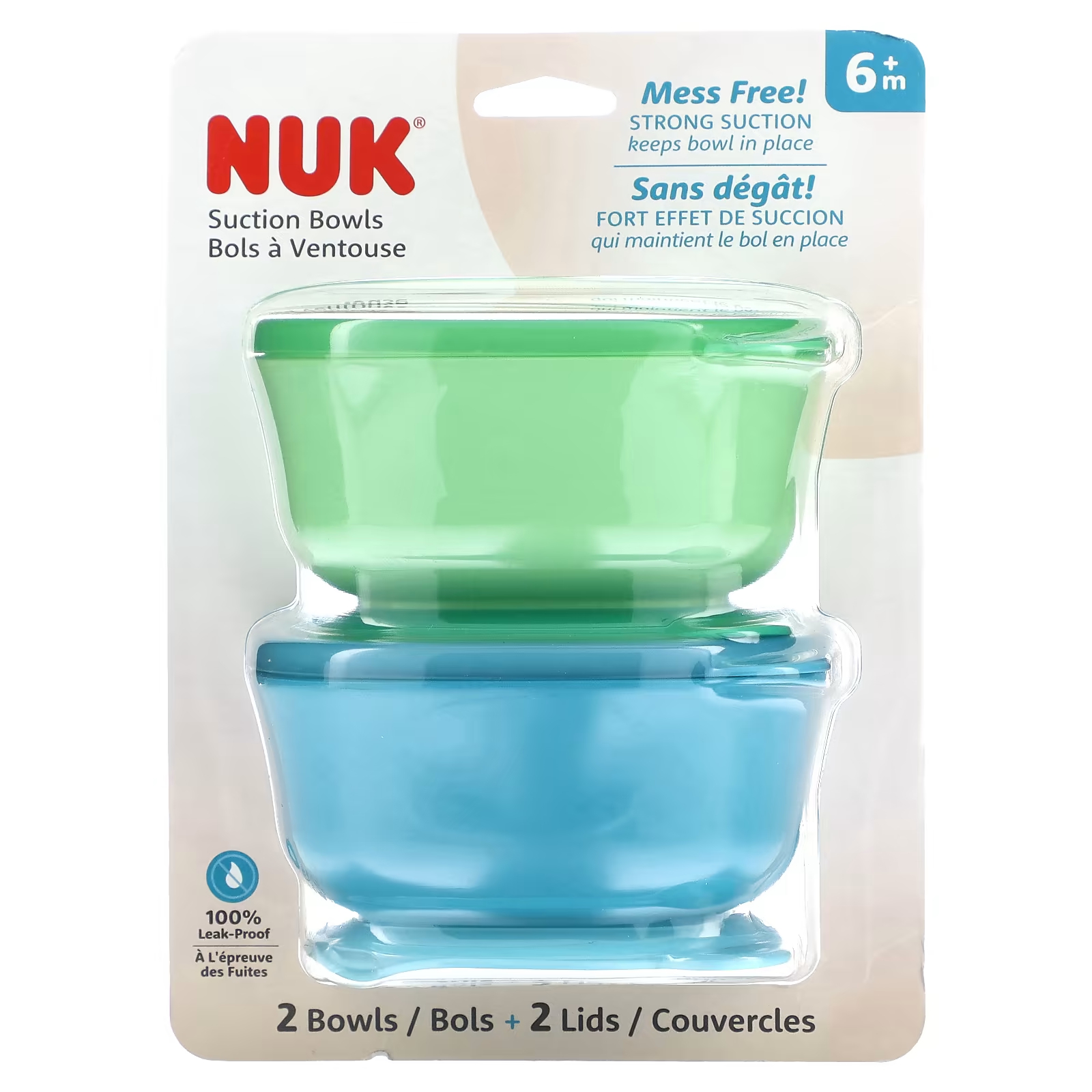 Присоски NUK от 6 месяцев nuk миски с присосками для детей от 6 месяцев синие и зеленые 2 чаши 2 крышки