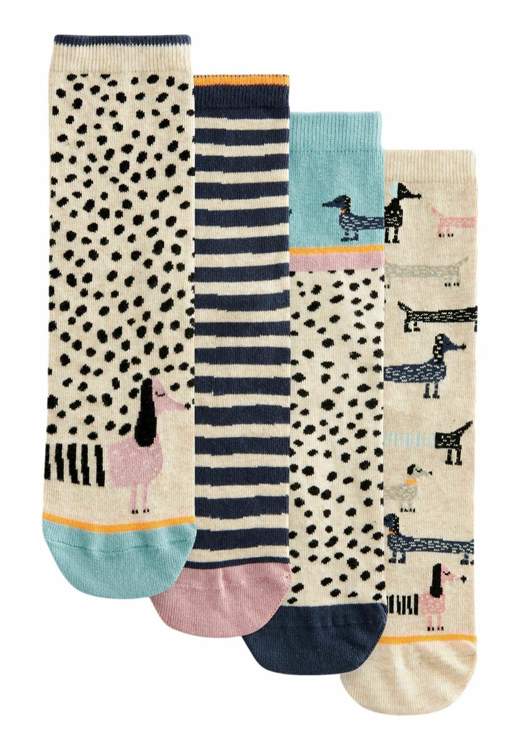 Носки PATTERN ANKLE 4 PACK Next, цвет sausage dogs