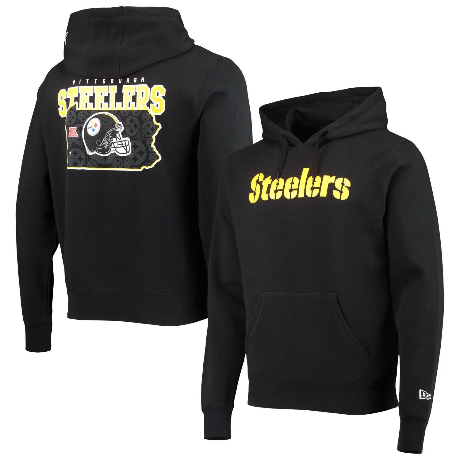 

Мужской черный пуловер с капюшоном Pittsburgh Steelers Local Pack New Era