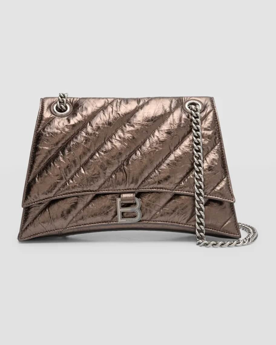

Стеганая металлизированная сумка на плечо Crush среднего размера Balenciaga