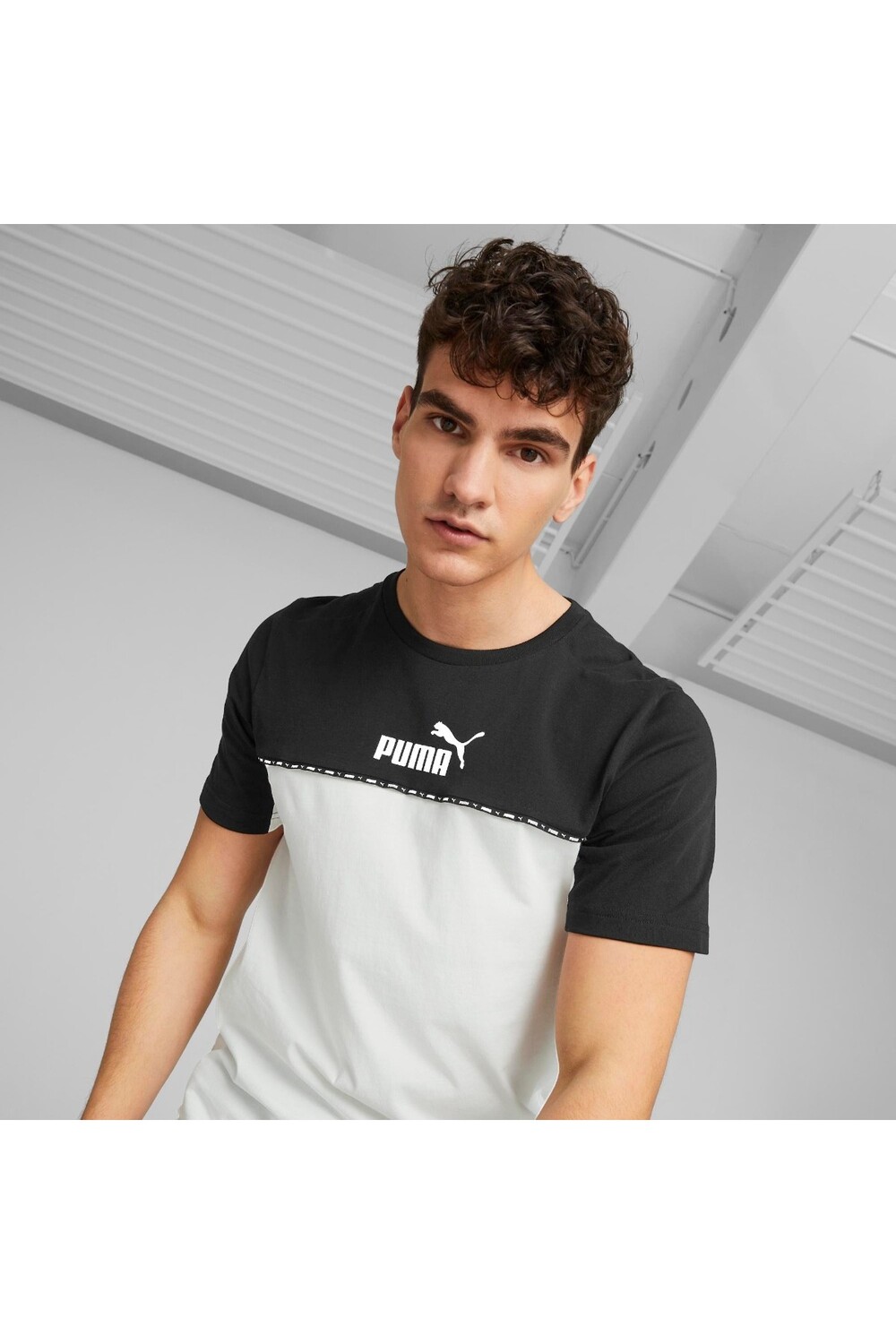 

Мужская футболка Essential Block X Tape Puma, черный