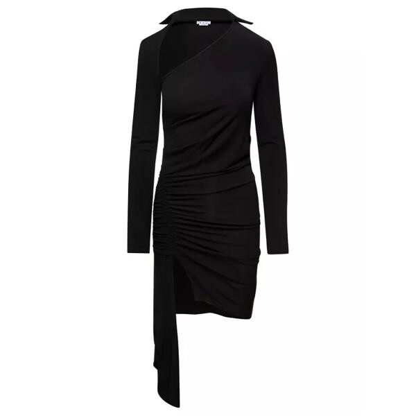 

Платье mini asymmetric dress with cut-out and ruffl Off-White, черный