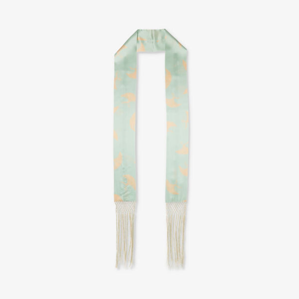 

Шелковый шарф с графичным принтом Dries Van Noten, цвет mint