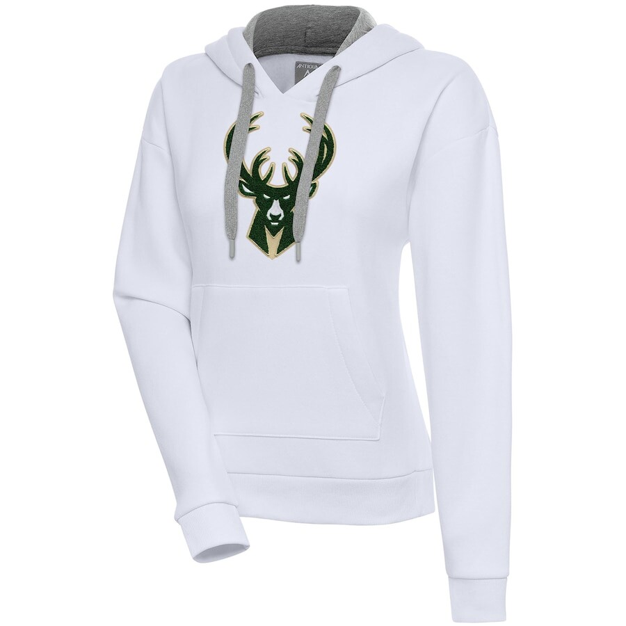 

Пуловер с капюшоном Antigua Milwaukee Bucks, белый