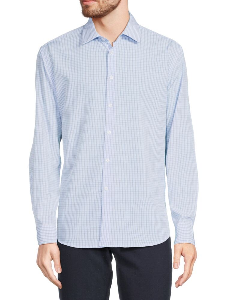 

Рубашка приталенного кроя в клетку с рисунком Report Collection, цвет Light Blue