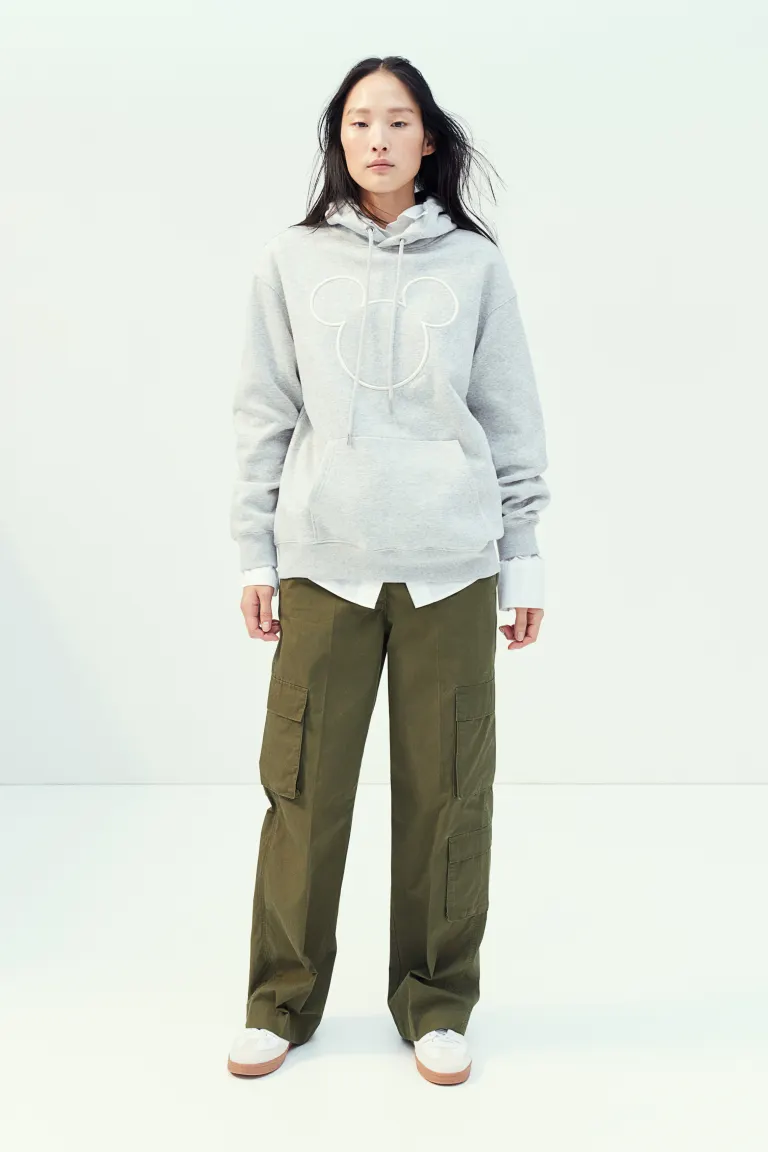 

Толстовка с капюшоном и мотивом H&M, серый