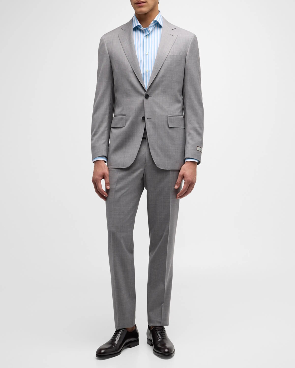 

Мужской шерстяной костюм Super 130s с принтом Canali, цвет Light Grey