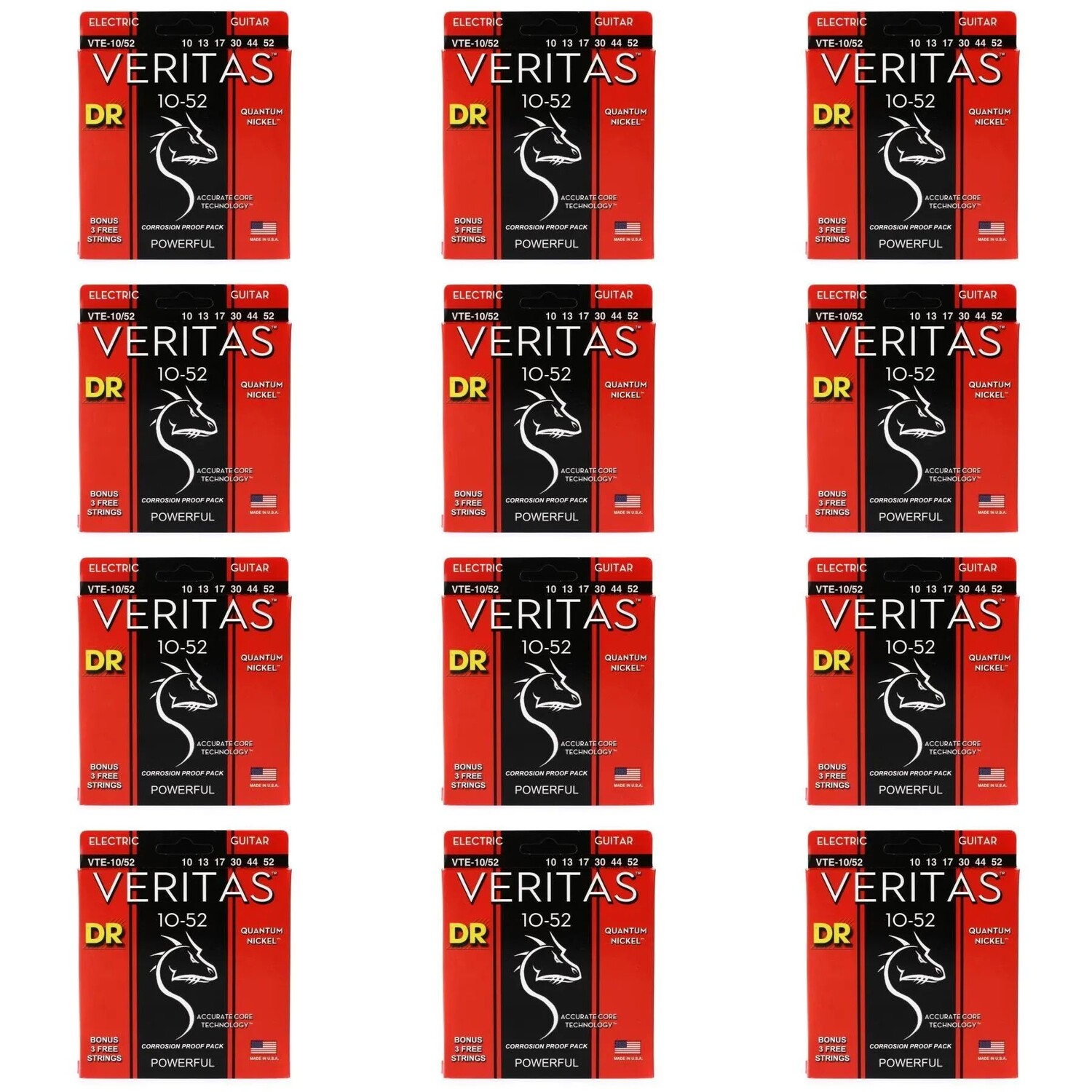 

Струны для электрогитары DR Strings VTE-10/52 Veritas (набор из 12 штук) — .010-.052, от среднего до тяжелого