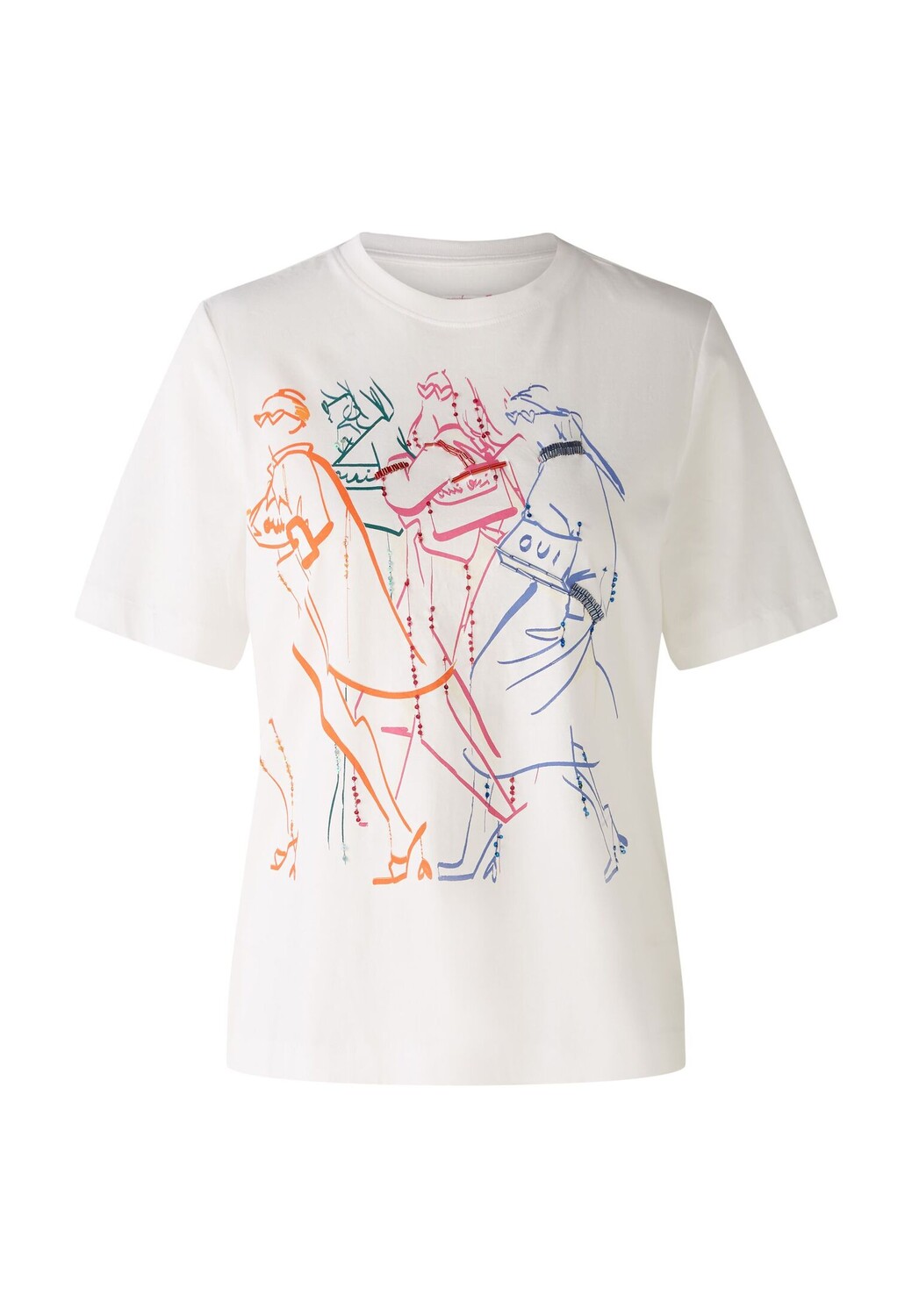 

Футболка Oui 100% Organic Cotton, цвет offwhite red