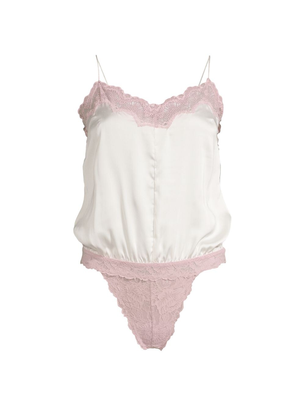 

Ночное боди из атласа и кружева Free People, кремовый
